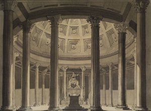 Diseño de escenario Templo de Vesta de Karl Friedrich Schinkel